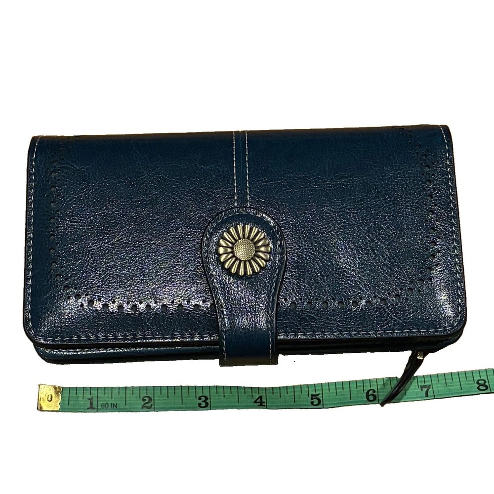 Relic by Fossil Teal Wallet Floral Snap Boho Western Y2K Organizer Wristlet